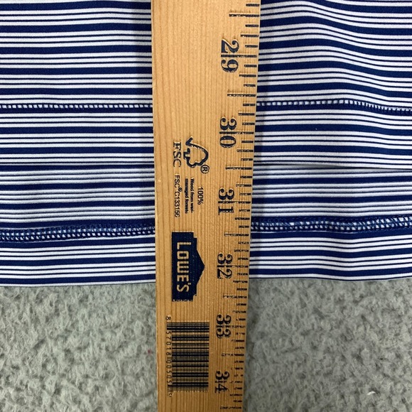 Peter Millar Portmarnock Heritage Polo Shirt Men's Large Navy/White Striped Golf - Picture 9 of 10